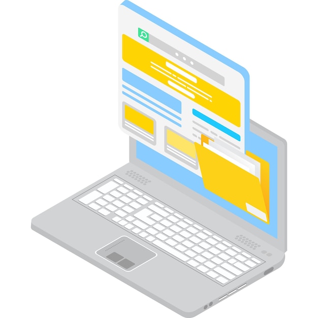 Folder plików komputerowych wektor ikona archiwum pc