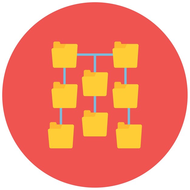Plik wektorowy foldery struktura sieci obraz wektorowy ikony może być używany do hostingu internetowego