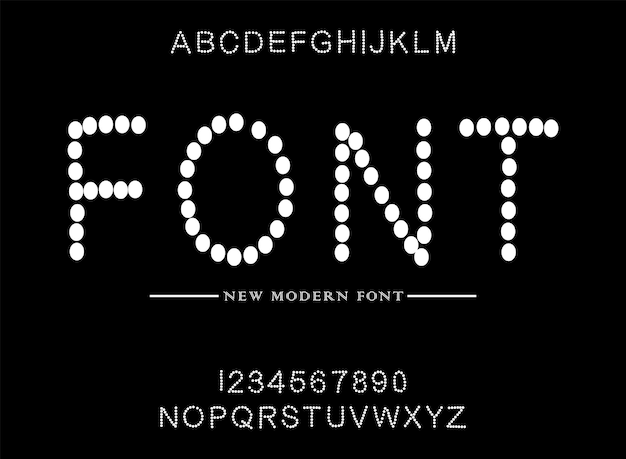 FONT unikalny geometryczny okrągły wyświetlacz i minimalistyczny zestaw wektorów czcionek