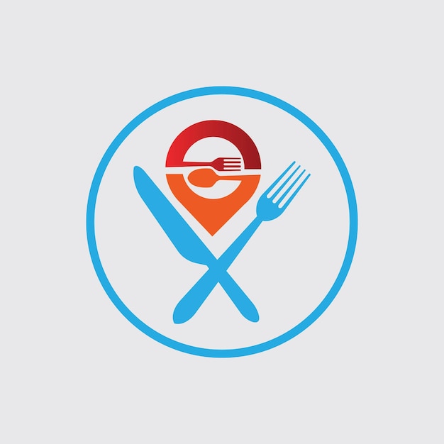 Food Point Logo Projektuje Koncepcję Wektora Restauracja Logo Projektuje Szablon Ilustracji