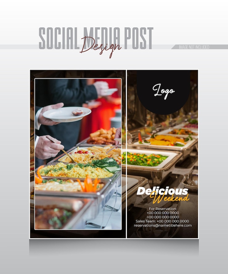Wektor food socail media tempatle