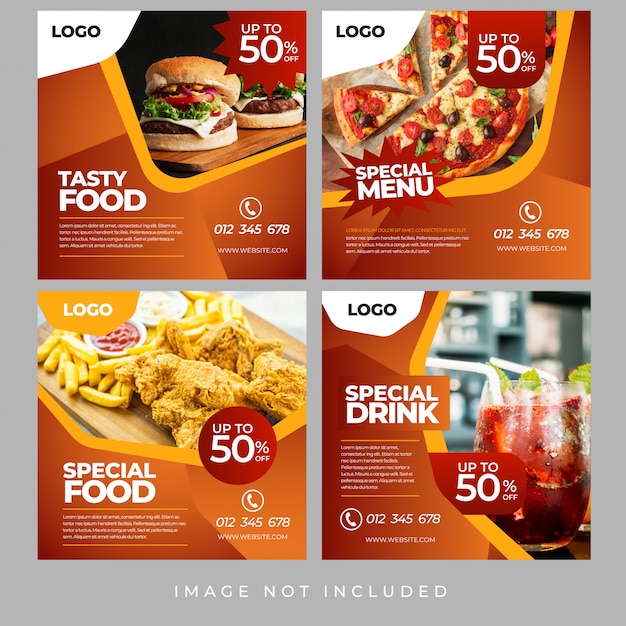 Plik wektorowy food social media banners