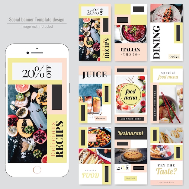 Plik wektorowy food social media post template for restaurnat