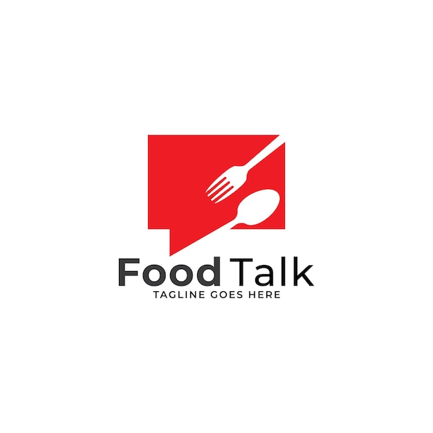 Food Talk Logo Szablon Projektuje Ilustrację Wektorową Food Dyskusja Logo Food Forum Logo