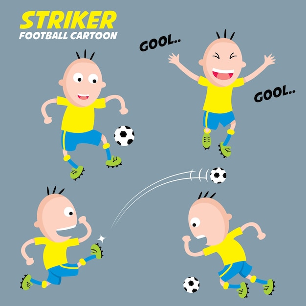 Footbal Cartoon Collection, Striker.