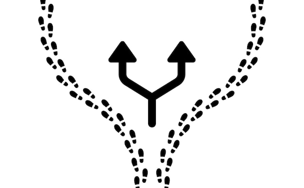 Plik wektorowy footprint podzielony na dwukierunkową ikonę