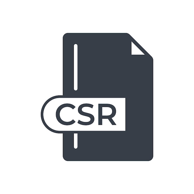 Plik wektorowy format pliku csr ikonka wypełniona rozszerzeniem csr