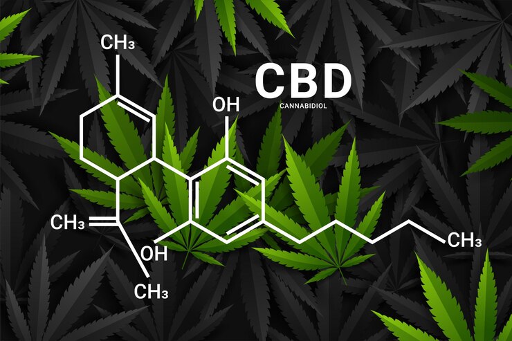 Wektor formuła cbd. związek o strukturze cząsteczki kanabidiolu