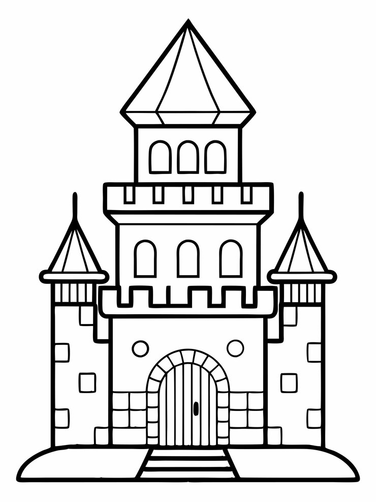 Fort House kolory dla dzieci i dorosłych z wektorowym projektem