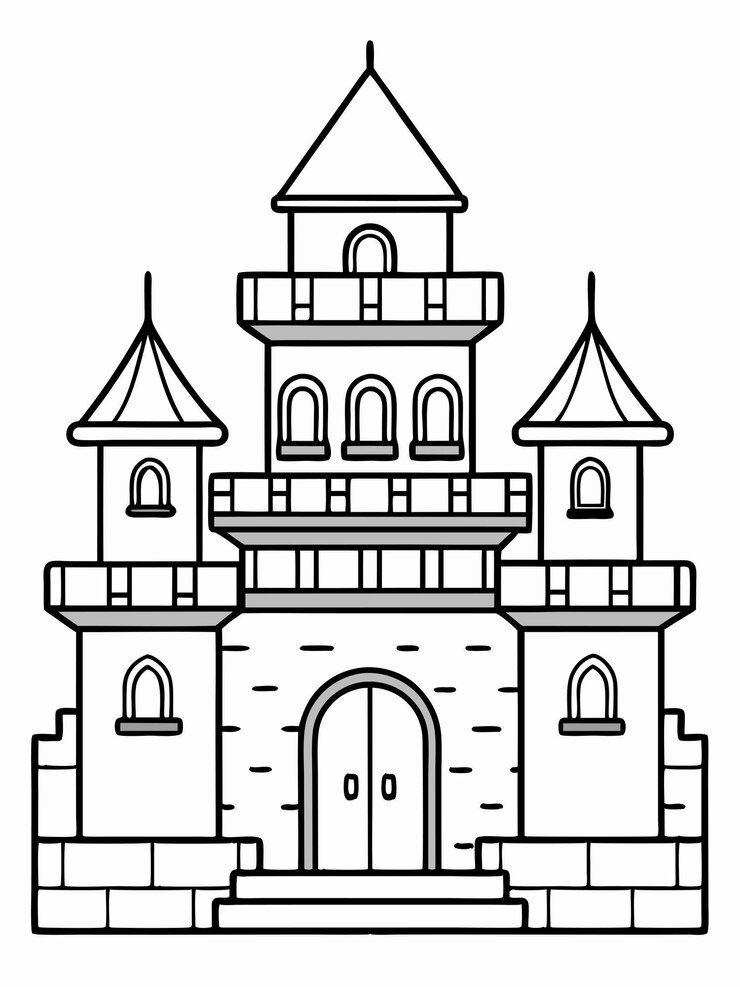 Fort House kolory dla dzieci i dorosłych z wektorowym projektem