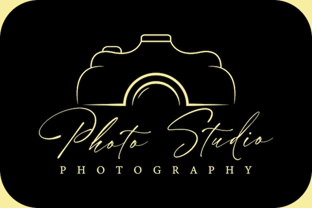 Fotografia aparatu prosty luksusowy szablon wektor ikona logo