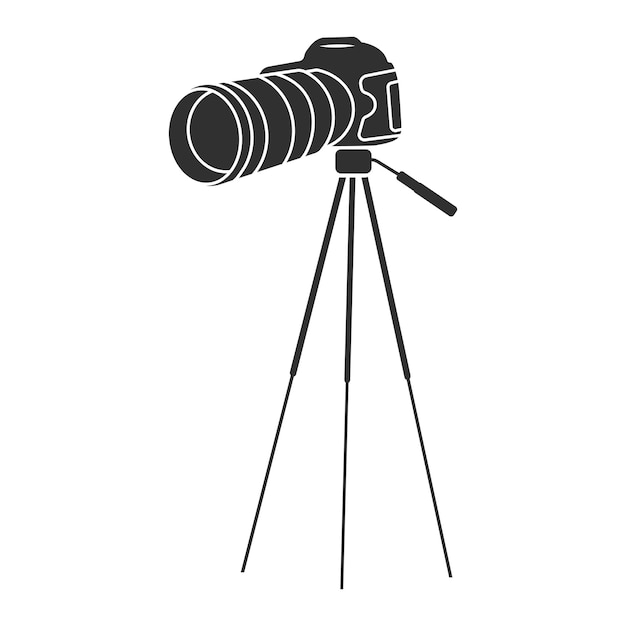 Fotografia wektorowa sylwetka kamera ikona kamera wektorowa fotografia ikona