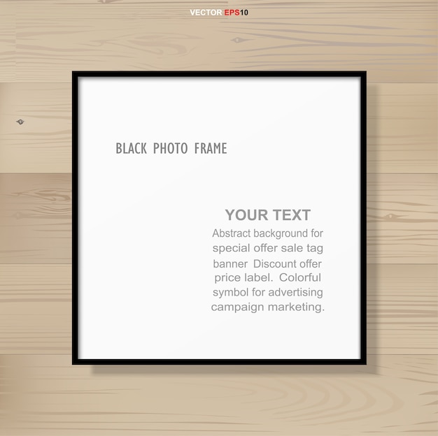 Fotografii Rama Lub Obrazek Rama Na Drewnianym Tle.