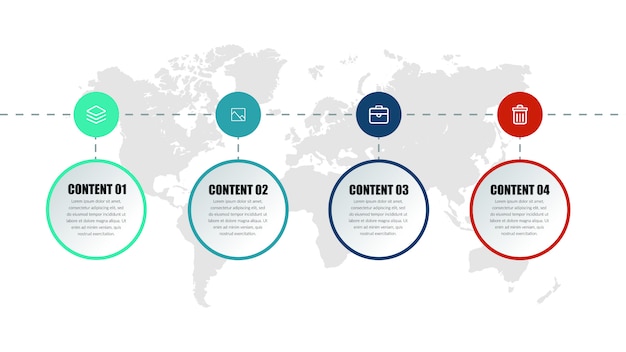 Four Point Business Infographic Element Design