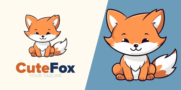 Fox Cartoon Vector Idealny do projektowania i promocji logo i ikon