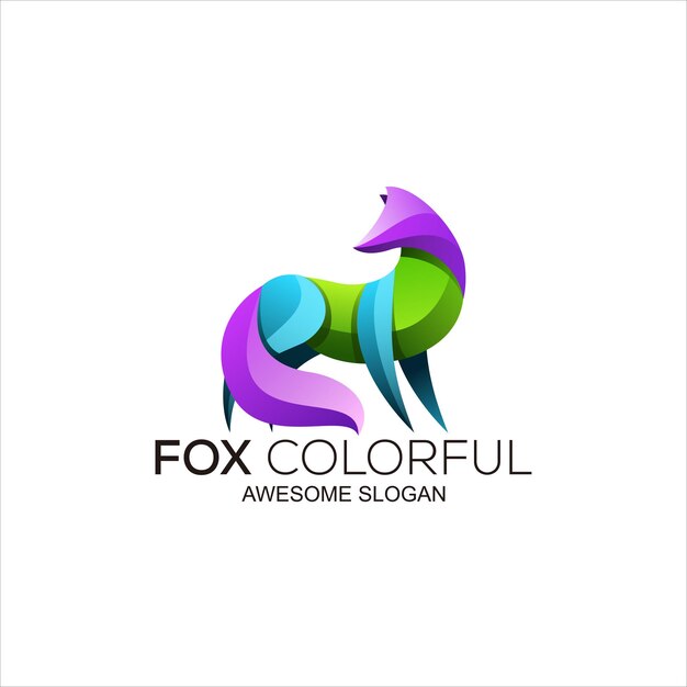 Plik wektorowy fox logo gradient kolorowy streszczenie