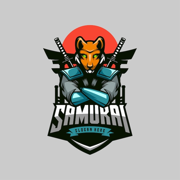 Fox Samurai Logo Maskotka