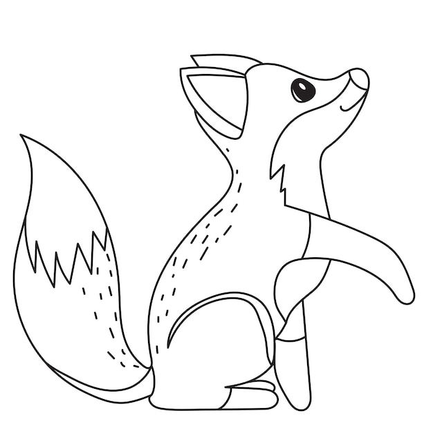 Plik wektorowy fox znaków dla dzieci kolorowanka wektor