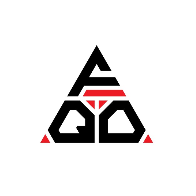 Plik wektorowy fqo trójkątny projekt logo z kształtem trójkąta fqo triangle logo design monogram fqo trzykąt wektorowy szablon logo z czerwonym kolorem fqo logo trójkątne proste eleganckie i luksusowe logo