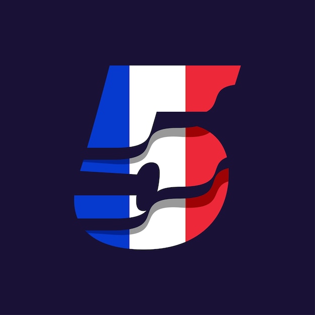 Francja Flaga Numeryczna 5