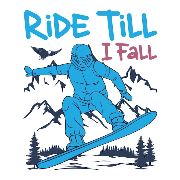 Free Vector Snowboarding T-shirt Design