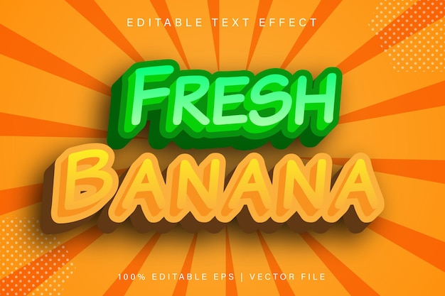 Fresh Banana Editable Text Effect Cartoon Style (Efekt tekstowy w stylu kreskówki)