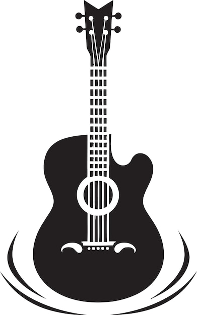 Fretboard Fusion Iconic Guitar Icon Acoustic Aura Vector Guitar Emblem