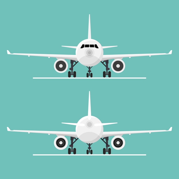 Frontowy i tylny widok samolotowa ilustracja