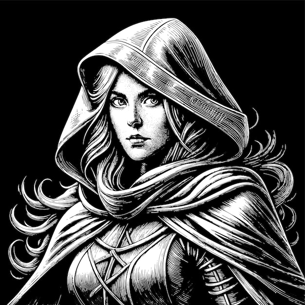 Frost Mage Woman Ręcznie Narysowana Płaska Stylowa Naklejka Kreskówkowa Ikonka Koncepcja Izolowana Ilustracja