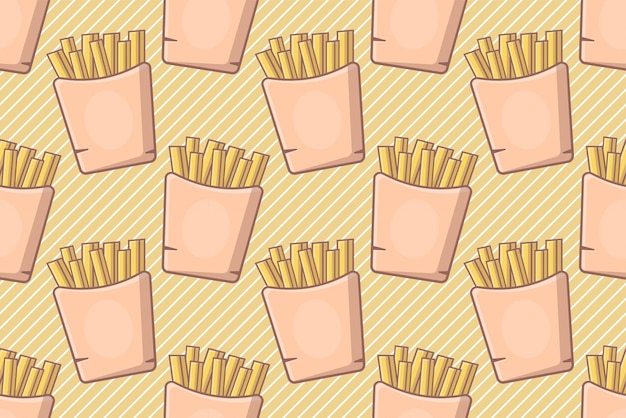 frytki jedzenie ilustracja wektorowa wzór