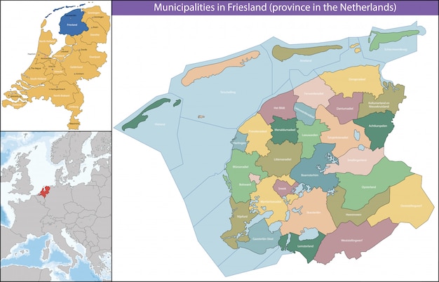 Plik wektorowy fryzja jest prowincją holandii