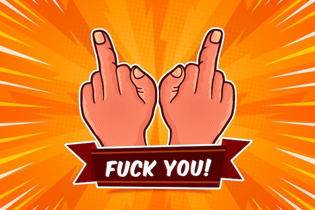 Fuck You Symbol W Komiksowym Stylu