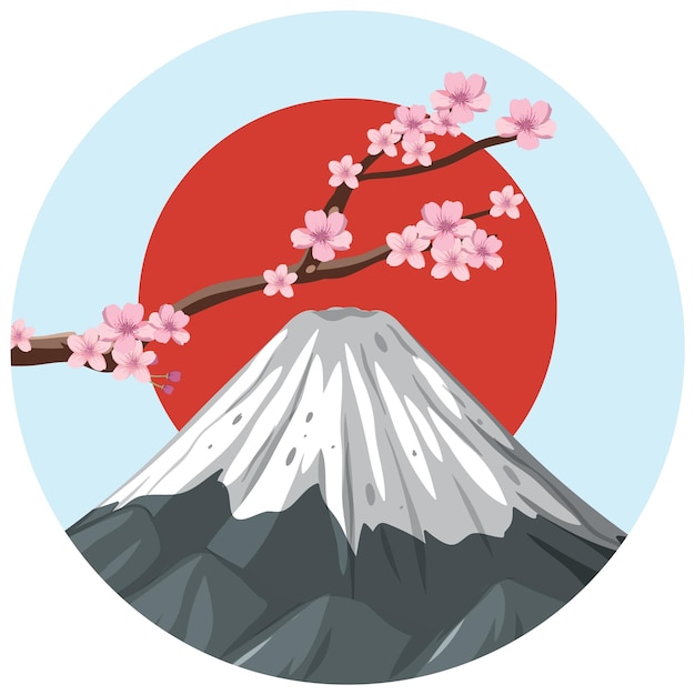 Plik wektorowy fujisan kultowy symbol japonii grafiki wektorowej