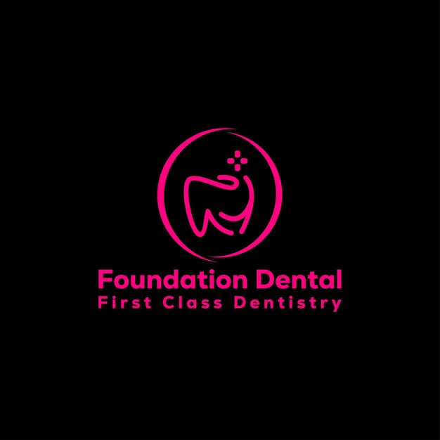 Plik wektorowy fundacja dental logo vintage i projektowanie logo firmy