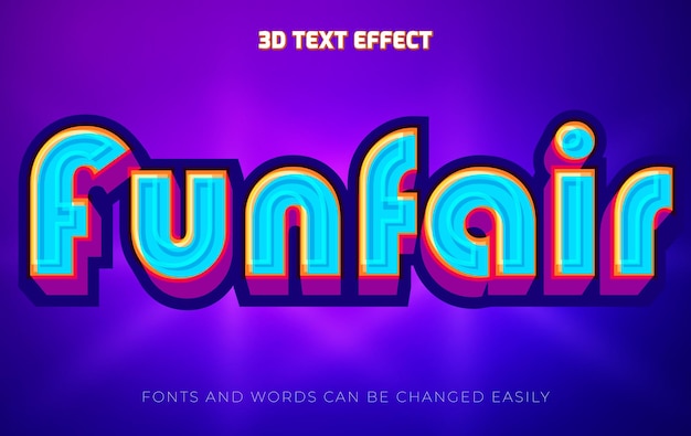 Funfair 3D edytowalny efekt tekstowy