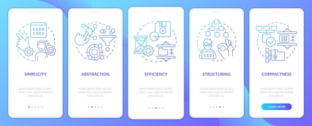 Funkcje Języków Programowania Blue Gradient Onboarding Ekran Aplikacji Mobilnej