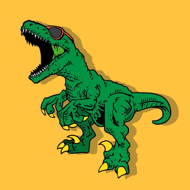 Plik wektorowy funky grafika dinozaura na logo plakatu i szablon