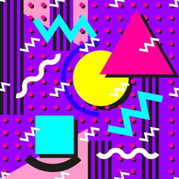 Funky s osiemdziesiątych memphis bezszwowy wzór geometryczny wzór