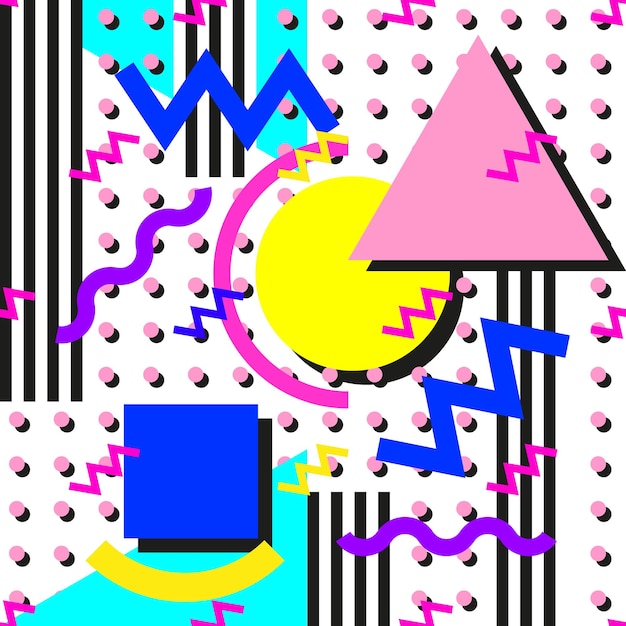 Funky s osiemdziesiątych memphis bezszwowy wzór geometryczny wzór