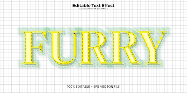 Furry Edytowalny Efekt Tekstowy W Nowoczesnym Stylu Trendów