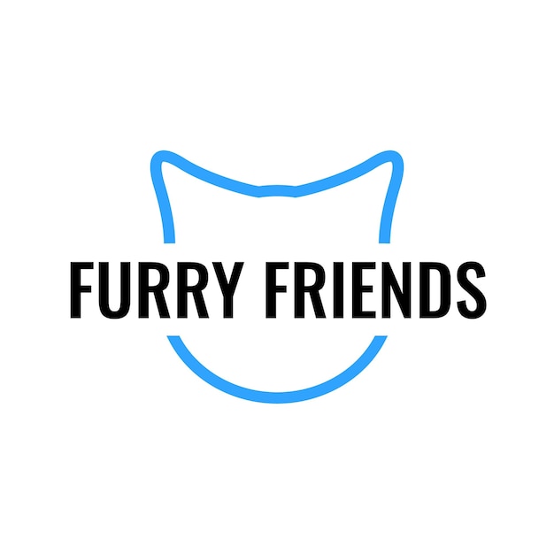 Plik wektorowy furry friends logo zaprojektuj szablon logo kota na białym tle