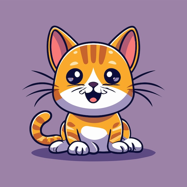 Furry Friends W Vector Cute Cat Art