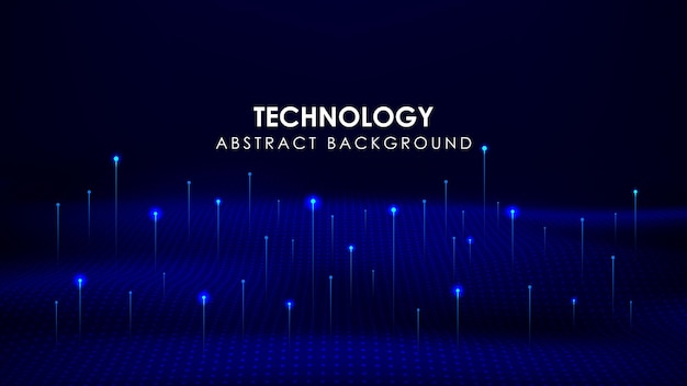 Futuristyczna koncepcja dużych danych Fala kropek abstrakcyjna technologia cyfrowa tło