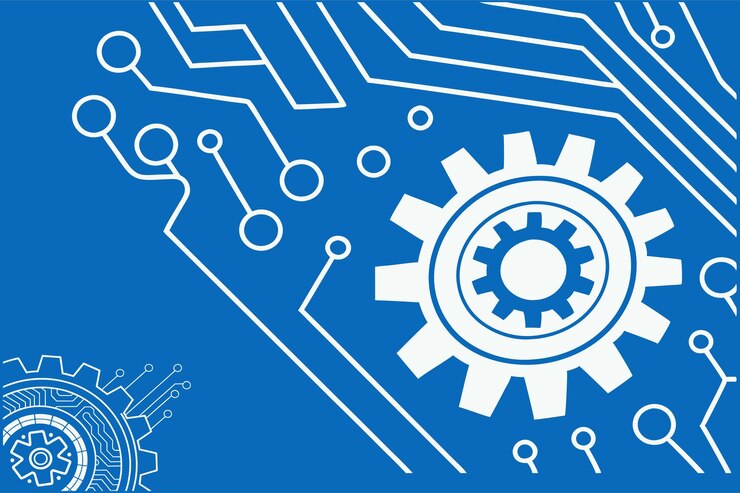 Wektor futuristyczna płytka obwodowa błękitna technologia