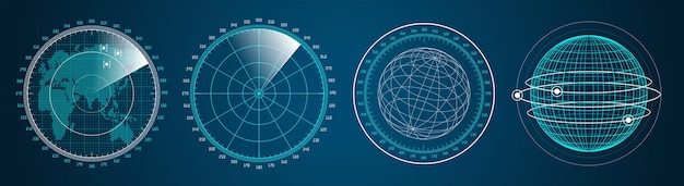 Futuristyczny graficzny interfejs użytkownika hud ui zestaw wektorowy