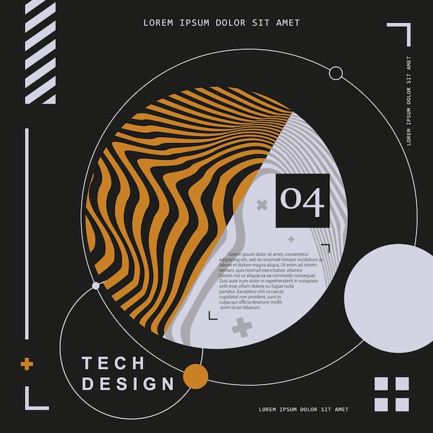 Futurystyczna Technologia Abstrakcyjne Kształty Geometryczne. Idealny Na Baner, Ulotkę, Zaproszenie, Wizytówkę.