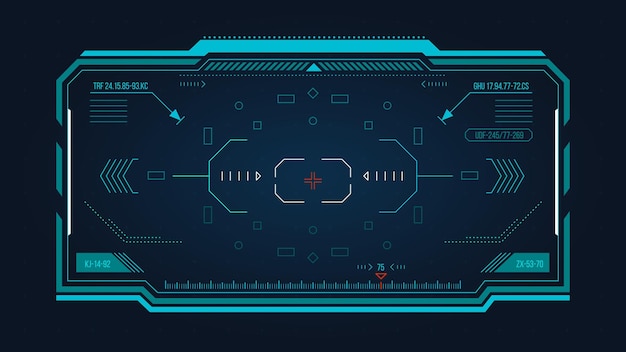 Futurystyczny Ekran Hus Strzelanka Scifi Gra Cel Cyfrowy Cel Technologia Ui Obramowania I Ramki Nowoczesny Tech Focus Projekt Graficzny Wektorowy Ekran Gui