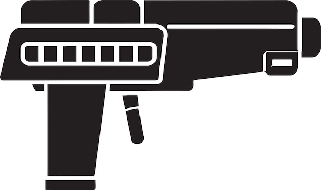 Futurystyczny Emblemat Pistoletu Laserowego Z Neonową Poświatą