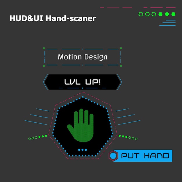 Futurystyczny Interfejs Scifi Hud Ui Przycisk Skanowania Dłoni Interfejs Do Projektowania Ruchu