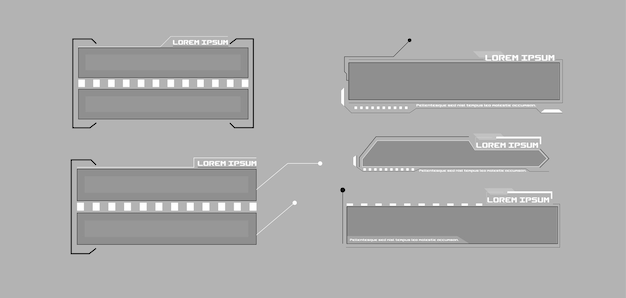 Futurystyczny projekt ekranu interfejsu HUD wektor. Cyfrowe tytuły objaśnień. HUD UI GUI futurystyczny użytkownik i